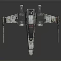 Futuristic Starfighter Spacecraft With Multiple Engines Metallic Wings And Detailed Structure