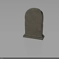Gray Stone Monument With Arched Top Solid Base And Natural Texture 3d model