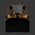 Yellow Heavy Duty Loader With Cab Large Front Bucket And Black Tires
