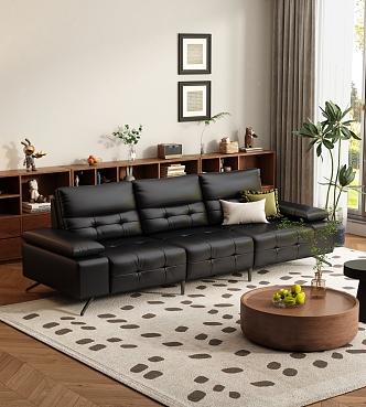 Middle-style three-person sofa 3d model