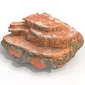 Layered Red Rock Formation With Textured Surface Gray Base And White Specks