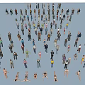 Modern multiplayer crowd multiplayer 3d model