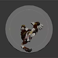 3D Rendered Anthropomorphic Rabbit Warrior Character In Battle Outfit On White Base Stand