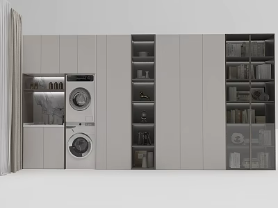 Modern Bathroom Cabinet Rack With Sleek Storage Shelves And Drawers 3d model