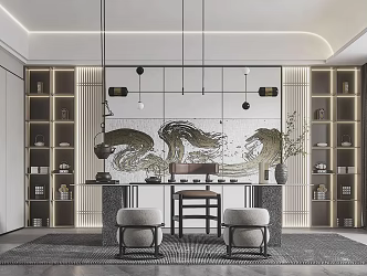 New Chinese Tea Room 3d model