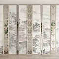 New Chinese Style Screen Partition Decorative Screen Partition 3d model
