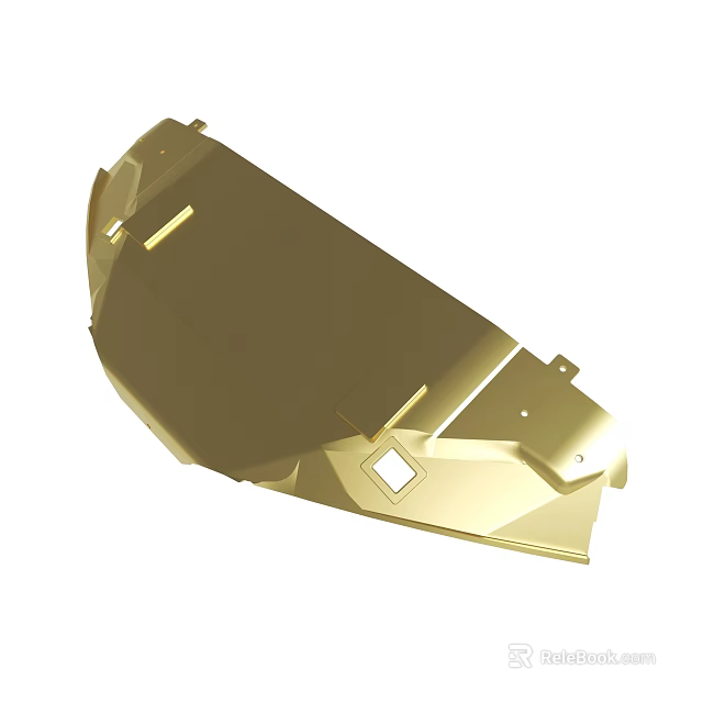 Golden Mechanical Metal Component With Geometric Structure And Precision Design 3d model 