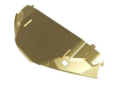 Golden Mechanical Metal Component With Geometric Structure And Precision Design 3d model