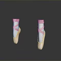 Elegant Pink Ballet Pointe Shoes With Crossed Ribbon Straps And Shiny Surface