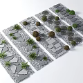 Different Garden Path Designs With Stone Slabs Gravel And Small Shrubs