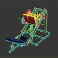 Fitness Leg Press Machine With Yellow Black Frame And Weight Plates