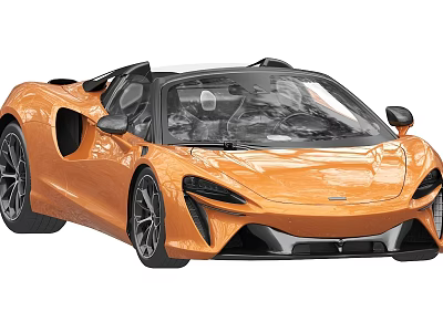 Orange Convertible Sports Car With Sleek Aerodynamic Body Black Roof And Modern Styling 3d model
