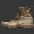 High Top Beige Casual Boots With Lace Up Design And Textured Outdoor Sole