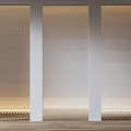 Three Panel Woven Room Dividers With Vertical Pattern And Neutral Tones For Interior Design