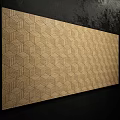 Decorative Room Divider With Geometric Striped Pattern In Beige And Dark Brown