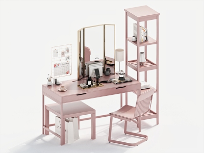 Dresser Table and Chair Dressing Table Single Chair Table Mirror Cosmetic Supplies model