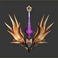 Vibrant Mythical Game Character With Orange Wings Flaming Mane Purple Body And Sharp Claws