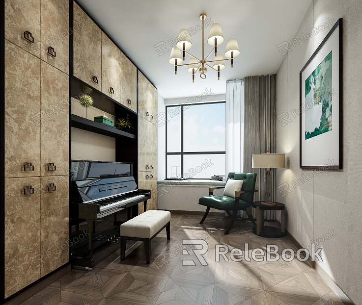 Modern Piano Room model