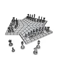 Board Game Entertainment Featuring Star Shaped Chessboard With Various Colored Chess Pieces