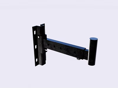 Durable Black Iron Wall Mounted Bracket With Solid Metal Structure For Hanging Support 3d model