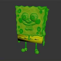 SpongeBob SquarePants Character Yellow Sponge With Big Blue Eyes Smiling Face Red Tie Brown Shorts
