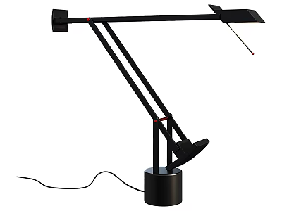 Black Adjustable Arm Modern Desk Lamp With Metal Base And Minimalist Design For Home Office 3d model