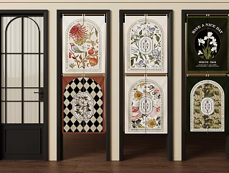 Middle-ancient Style Door Curtain Restaurant Door Curtain Internet-famous Catering Door Curtain Kitchen Door Curtain 3d model