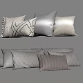 Soft Textured Pillows With Geometric Patterns Knitted Details And Neutral Tones 3d model