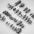 Essential Computer Accessories Collection With Various USB Cables Chargers Adapters And Connectors