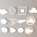 Modern simple atmosphere high-end living room lamp bedroom lamp ceiling lamp square round geometric shape lamp combination 3d model