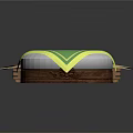 Yellow Pastry Slices On Brown Tray And Round Box With Green Lid And Yellow Trim