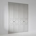 Elegant White Embossed Chest Of Drawers With Metal Round Pull Handles For Luxury Home Decor