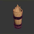 Wooden Torch Shaped Household Decorative Item With Black Straps And Natural Texture
