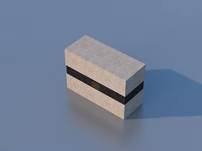 Stylish Gray Rectangular Textured Box With Black Straps For Daily Essentials 3d model