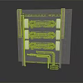 Industrial Metal Structure With Multiple Layers Pipes And Frame Supports