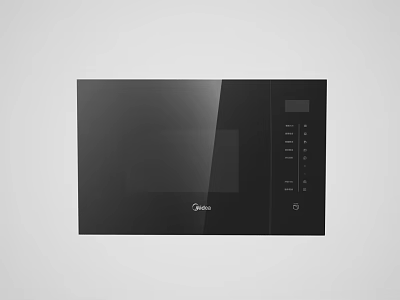 Modern Black Kitchen Microwave Oven With Sleek Design And Control Panel 3d model