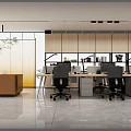 Modern Public Office Space With Open Layout Workstations Ergonomic Chairs And Potted Plants