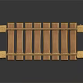 Rustic Wooden Footbridge Structure With Planks Rope Railings And Posts