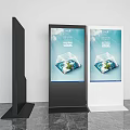 Smart Advertising Machines Vertical Digital Screens Black White Design Display Smart Water Ads