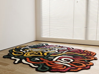 Memphis shaped carpet 3d model