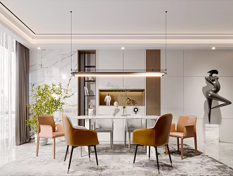 Simple Restaurant Modern Restaurant 3d model