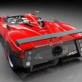 Red Convertible Supercar With Sleek Design Black Accents And Blue Wheels