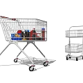 Public Retail Shopping Cart and Trolley Cart Facility With Storage Layers