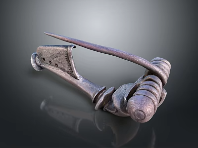 Durable Metal Household Clamp With Coiled Design And Perforated Handle 3d model