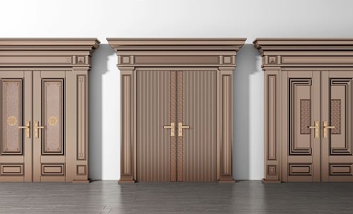 Jane Europe double door villa door combination 3d model