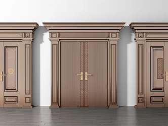 Jane Europe double door villa door combination 3d model