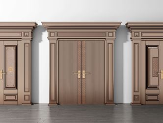 Jane Europe double door villa door combination 3d model