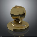 Golden Ball Shaped Hardware Tool Base with Screw Holes and Durable Construction
