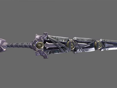 Ornate Medieval Sword With Intricate Metal Hilt And Decorative Design Elements 3d model