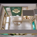 Elegant Luxury Jewelry Store Interior With Green Walls Gold Accents And Display Cases